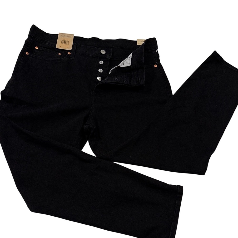 Levis jeans women 27x27 Wedgie Fit Black High Rise Button Fly Taper NWT irreg